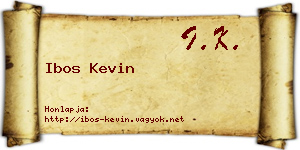 Ibos Kevin névjegykártya